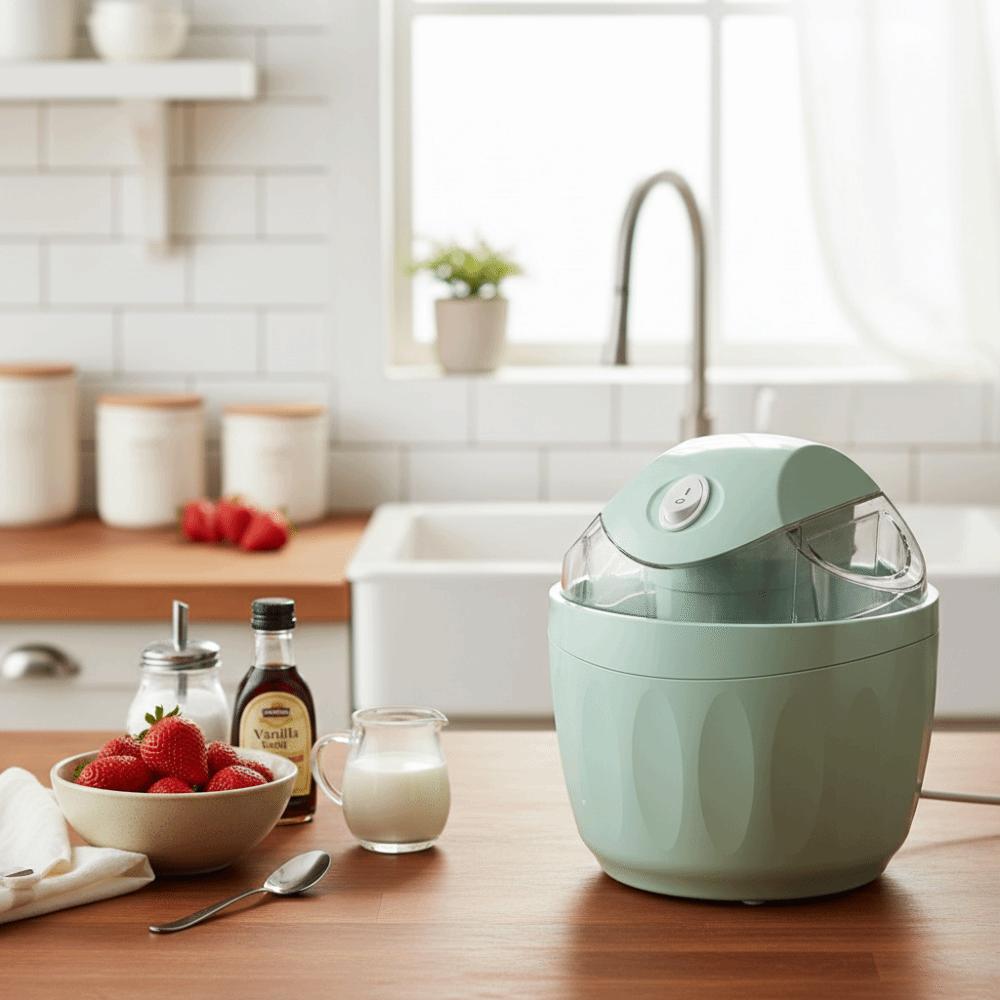 500ml Capacity Electric Ice Cream Maker Portable Design Smoothie Machine Family Use