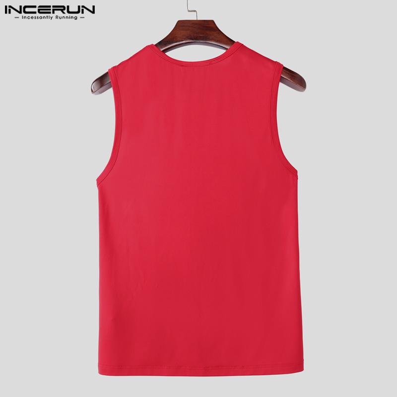 INCERUN Men Sleeveless Mesh Sheer Patchwork Casual Sport Fitted Tank Tops