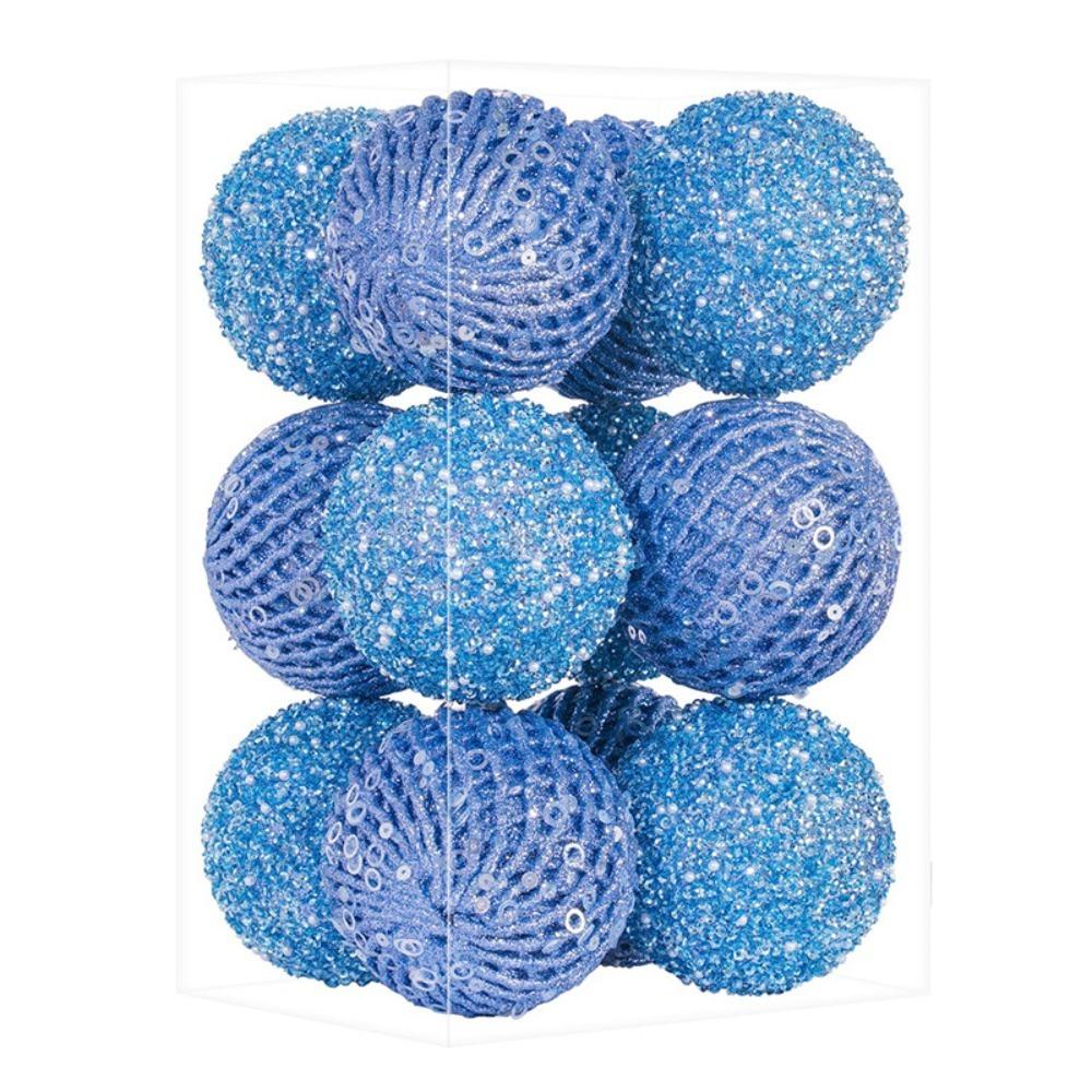 6/12pcs 8/10cm Festive Decorative Ball with Sequins Christmas Tree Hanging Ornaments  Wedding