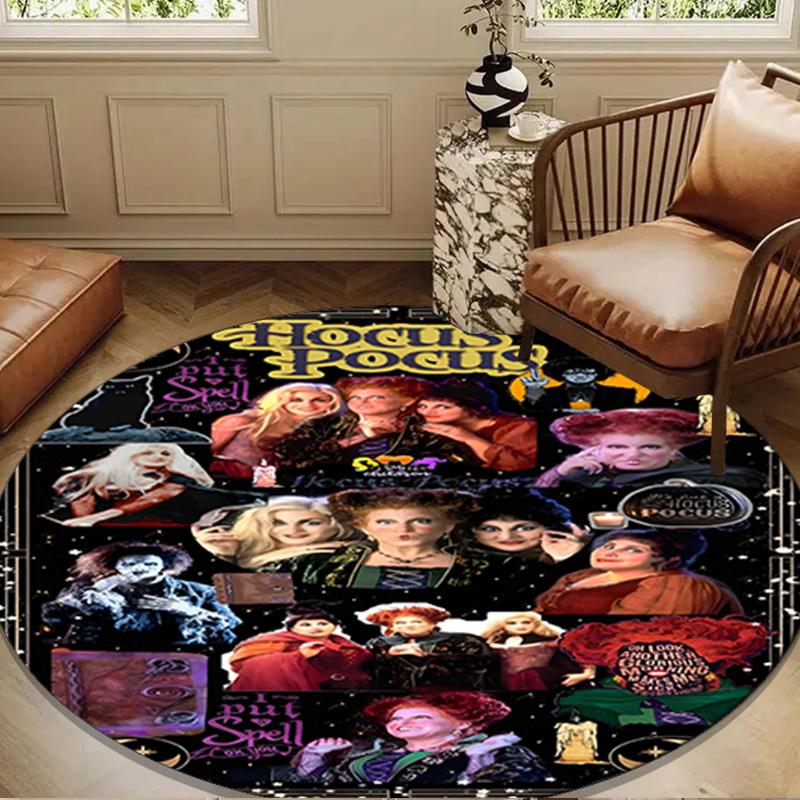 Halloween Horror Witch Round mat, Anti-slip Circle Carpet Chair rug For livingroom,Bedroom, doormat home decor Gift Christmas Gifts