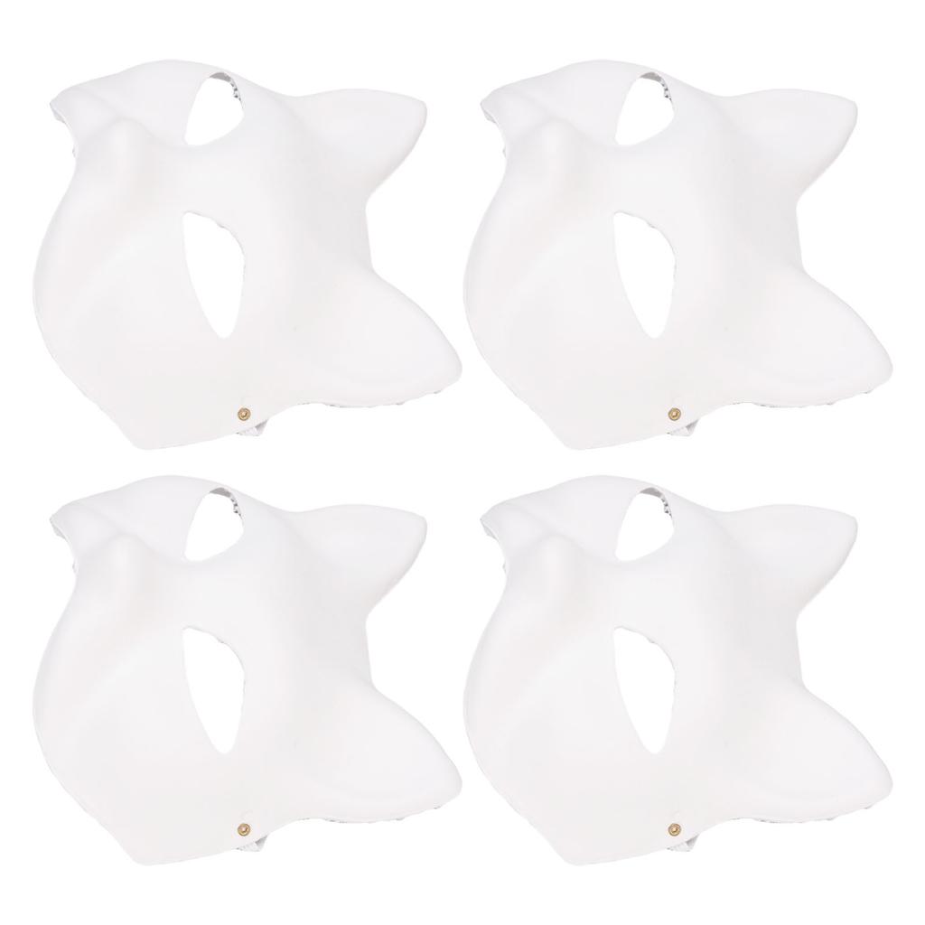 10 шт. Бумажная маска для лица териана-кошки, сделай сам, раскрашенная вручную, пустая маска животного-кошки на пол-лица с мехом и сеткой для глаз для косплей-вечеринки