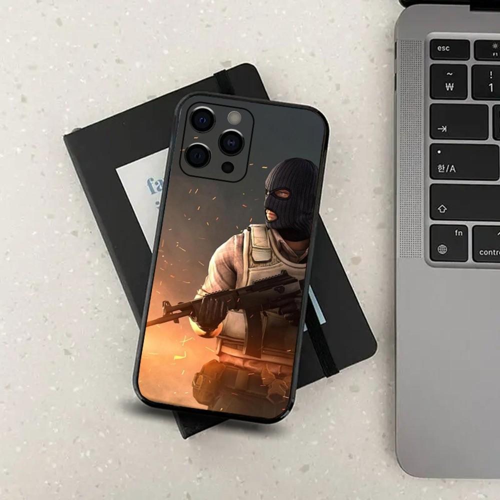 Чехол для телефона C-Counter Strike 2 CS GO для Apple iPhone 15,14,13,12,11,Pro,X,XS,Max,XR,Plus,Mini Мягкий черный чехол