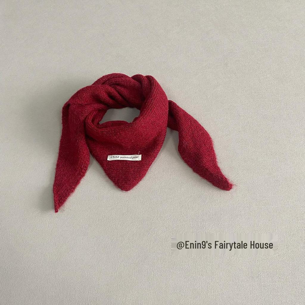 Унисекс Вязаный Шерстяной Шарф для Детей - Теплый, Ветрозащитный, Дизайн в виде Перекрещенного Треугольника для Осени и Зимы