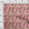 oneOone Cotton Flex Beige Fabric Tropical Leaf with Animal Sewing Fabric by The Yard Printed DIY Clothing Sewing Supplies 40 Inch