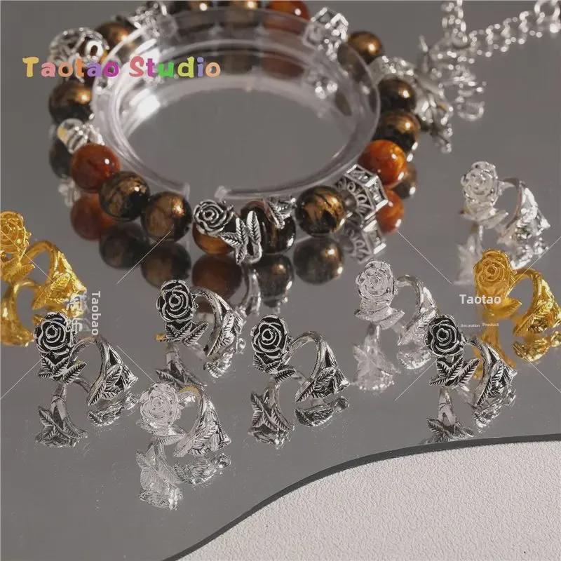 Сплав розы цветок кисточка кулон разделительные бусины для DIY ювелирных изделий: Аксессуары для браслетов и сережек