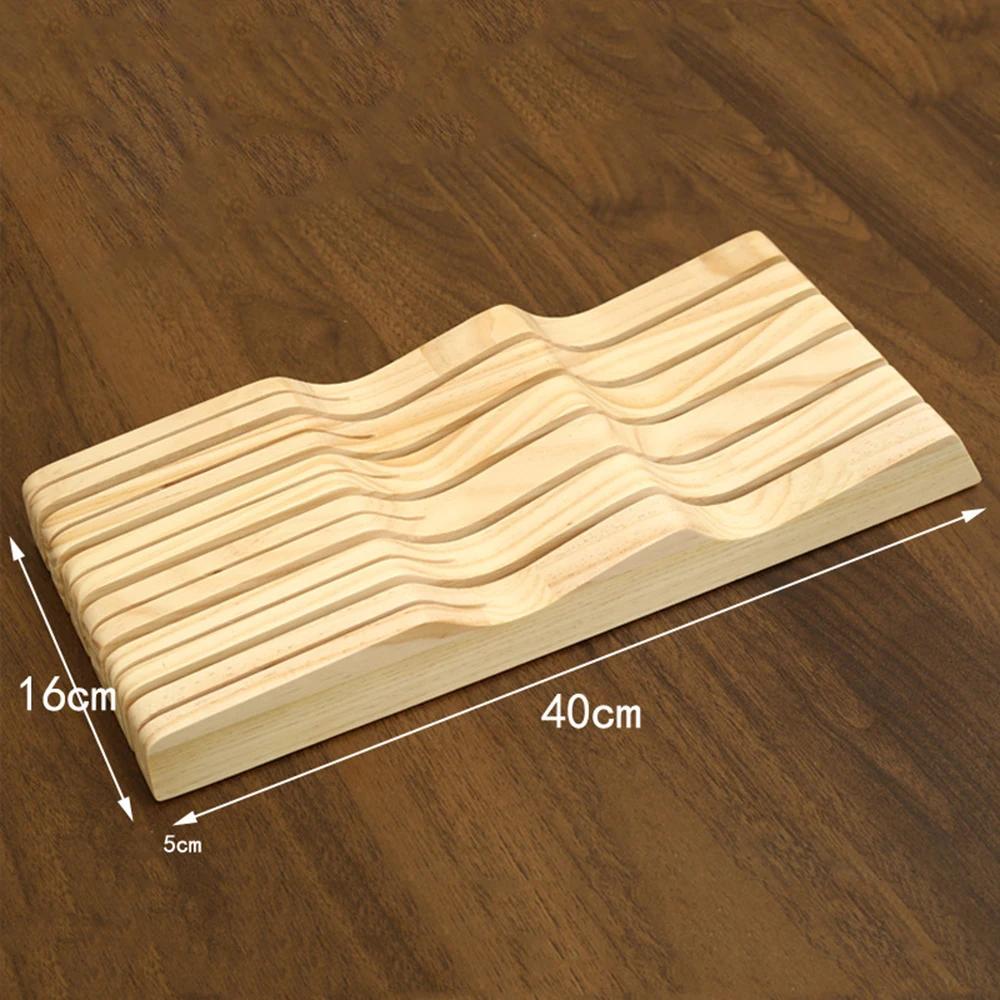 Новый встроенный лоток для ножей, деревянный органайзер для ножей, кухонный ящик, контейнер для столовых приборов, подставка для ножей в западном стиле