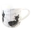 [Q0210] - Porcelain Mug 'Les Chats' White Black - 95x90 Mm