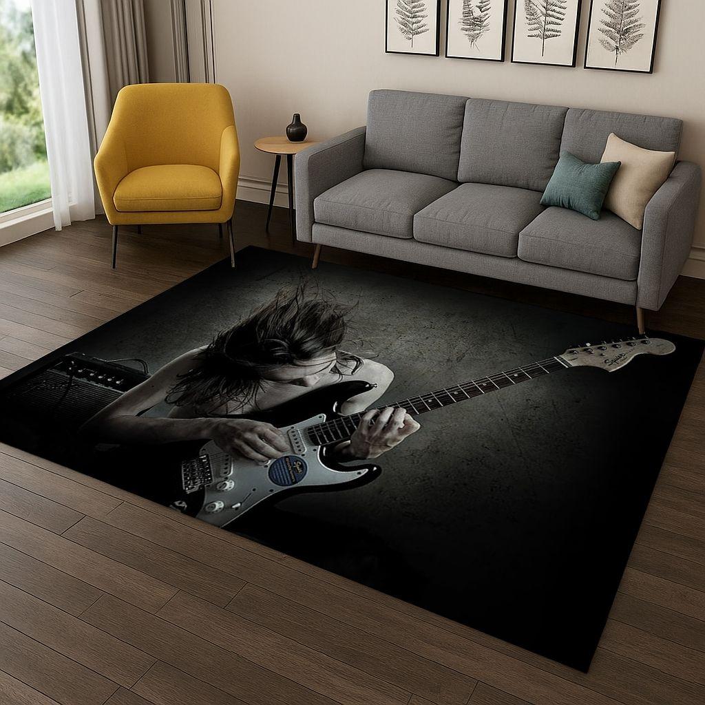 3D Ковер-ковер с логотипом Fender Guitar Bass Instrument Music для спальни, гостиной, дивана, придверный коврик, домашний декор, коврик, противоскользящий, подарок