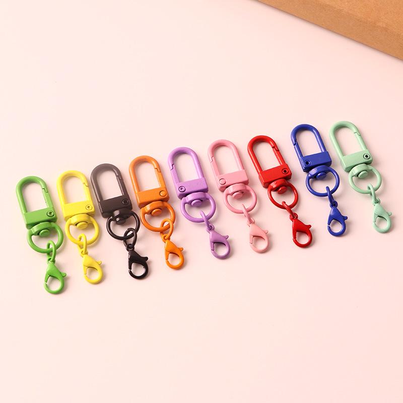 Вращающийся брелок для ключей с краской своими руками, U-образной пряжкой и карабином - красочная подвеска в виде куклы