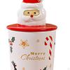 Керамическая кружка с крышкой на Рождество, 400 мл, чашка для кофе и чая с Санта-Клаусом