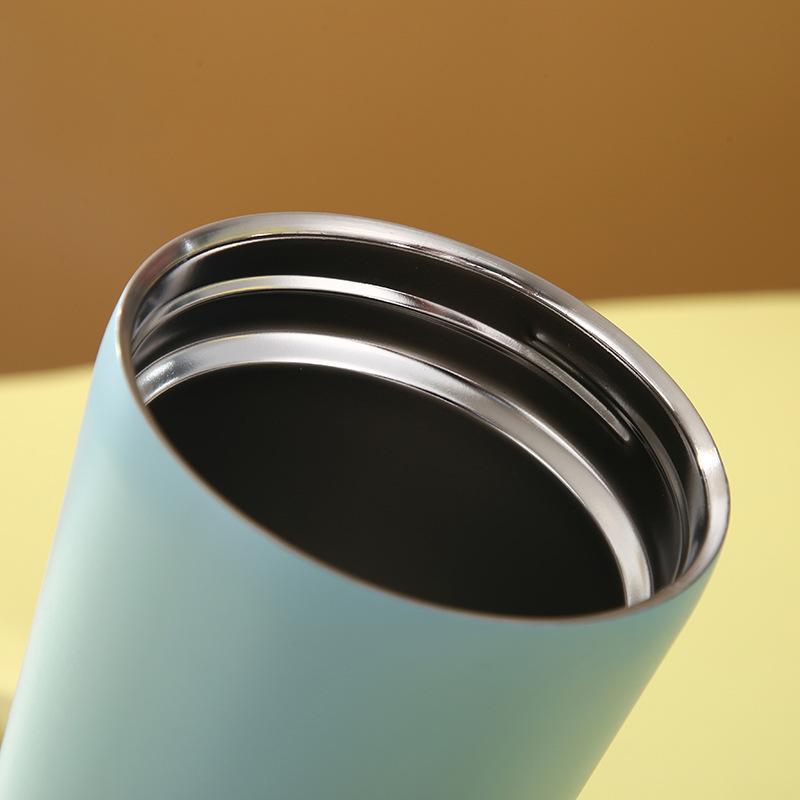 Кружка для кофе из нержавеющей стали с двойной изоляцией, соломинкой и крышкой, большая емкость для воды, бытовая высококачественная удобная посуда для питья