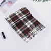 10Pcs Men Women Scarf Plaid Print Tassel Trim Double Sided Velvet Long