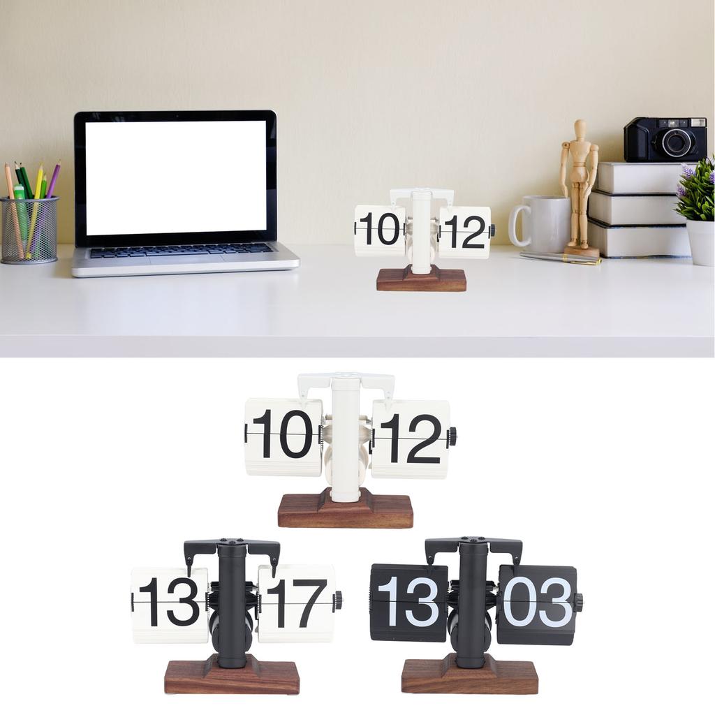 Ретро-часы с откидной крышкой, стильный минималистский стиль, небольшой баланс, 24 часа, автоматический перелистыватель страниц, механический