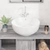 VidaXL Lavabo blanc 44x17 cm céramique rond, lavabo de salle de bain, lavabo de bain, lavabo de vanité, évier, lavabo de 153342