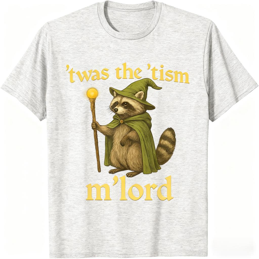 The Tism Raccoon Wizard Tshirt Features Fantastical Animal Designs Humorous Autism Slogans and NeurodiversityPersonality