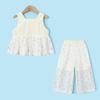 Montagut Girls' Summer Lace Vest & Pants Set