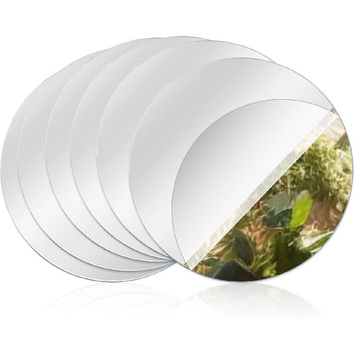 6PCS Acrylic Round Mirrors 6 Inch Round Adhesive Mirrors Non Glass Rounds Mirror Acrylic Mirror Wall Stickers Self Adhesive for Classroom Preschool