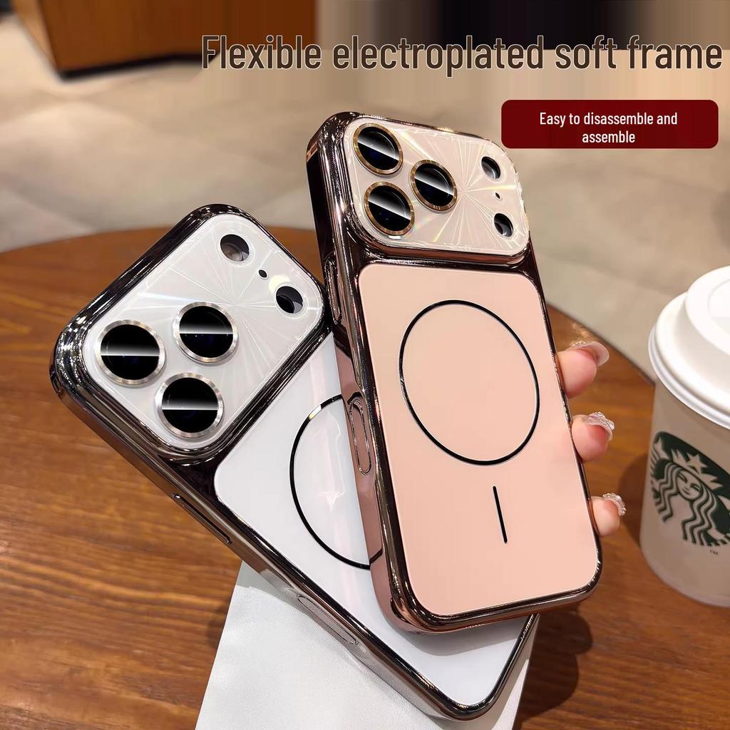 Электрооцинкованный матовый магнитный защитный чехол для iPhone 17 Pro Max