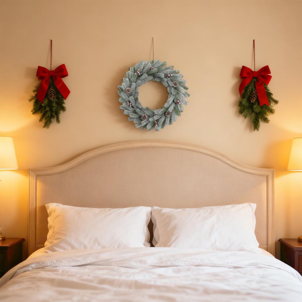 50 см Рождественский венок Искусственный цветок Украшение Венок Подвеска на дверь Подвеска на стену