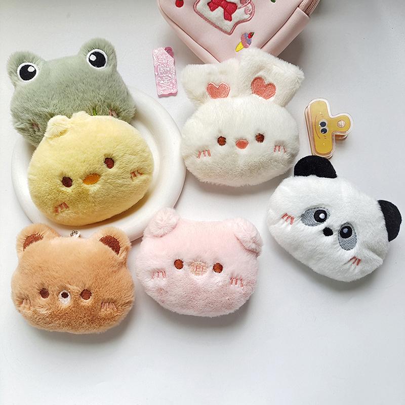 Cartoon Soft Animal Keychain Cute Plush Bear Keyring For Women Rabbit Frog Doll Keychain Backpack Pendant Ornaments Girls Gift