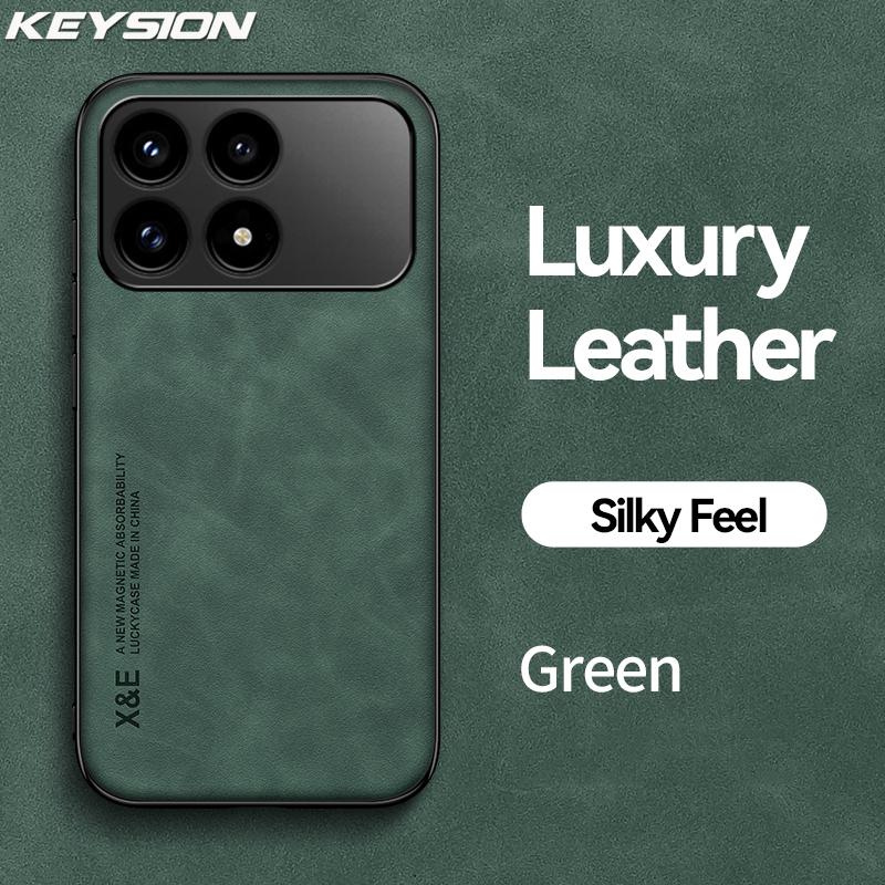 KEYSION Роскошный ретро чехол из ПУ кожи для Xiaomi POCO F8 Pro Мягкий силиконовый+ПК Противоударная задняя крышка для телефона для POCO F8 Ultra