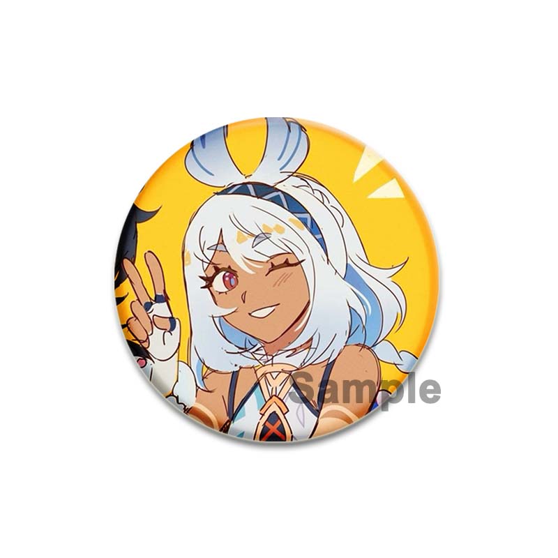 Anime Game Genshin Impact Mualani Soft Button Pins Character Kinich X Mualani Fanart Brooch Handmade Badge Fans Collection Gifts