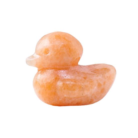 Милый орнамент в виде утки из натурального камня, положительная энергия исцеления, красочная маленькая вырезанная вручную утка, фигурка животного, статуя, украшение для рабочего стола, день рождения