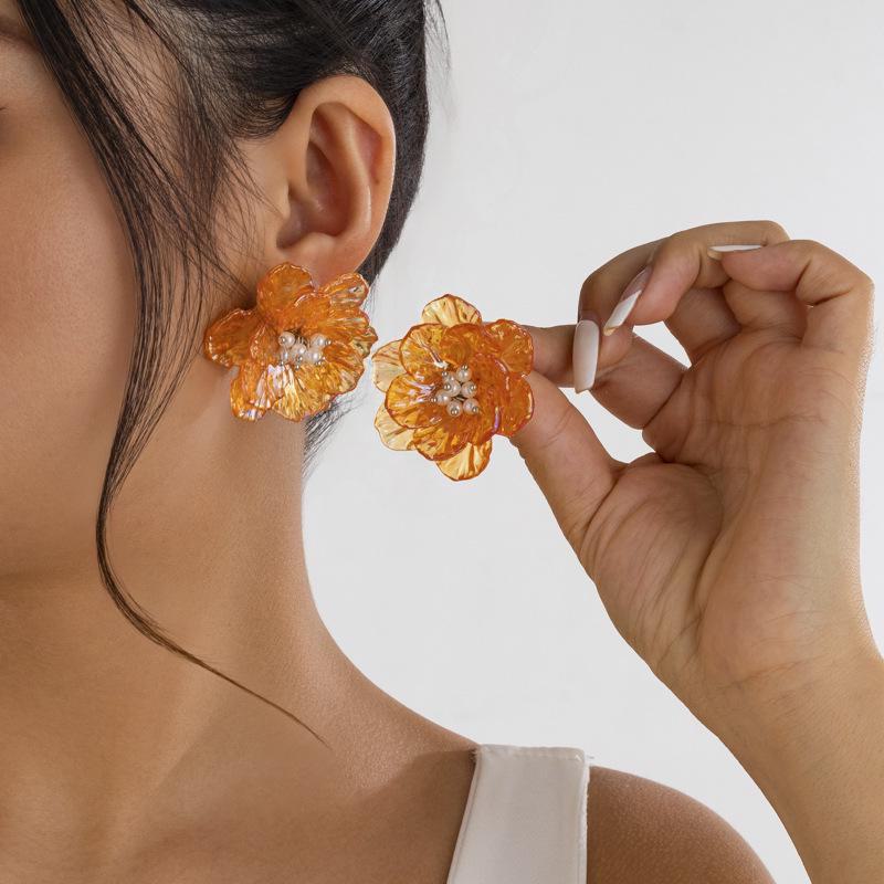 Серьги Fresh Fantasy Scallop Flower с инкрустированным жемчугом