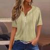 Women's T Shirt Tee Print Button Short Sleeve Daily Weekend Fashion Basic V- Neck Regular Top