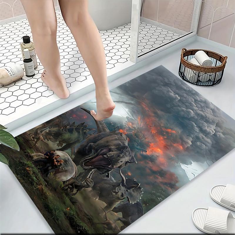 Dinosaurs Volcanic Disaster Carpet Rug Soft Washable Antislip Home Living Room Sofa Mats Personalized Christmas Rug