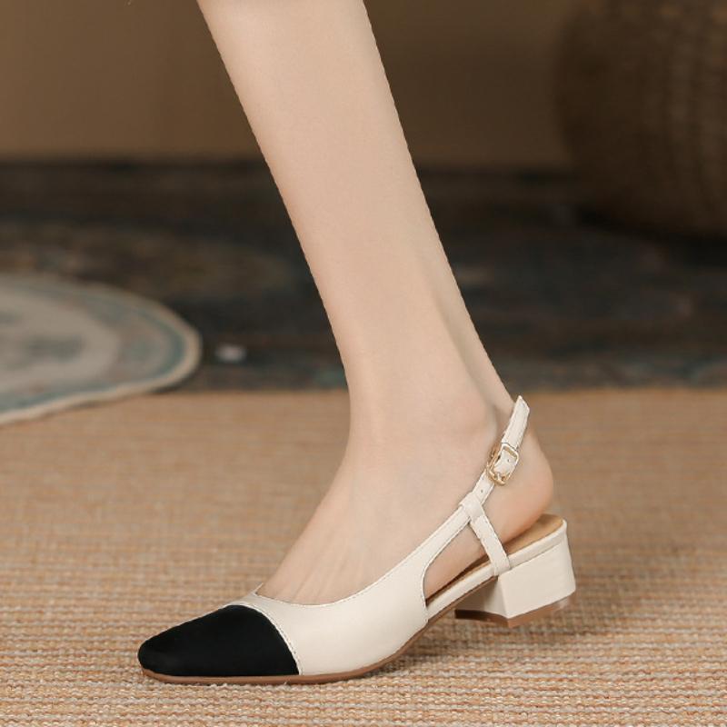 Женские французские полые модные туфли на среднем каблуке с квадратным носком, босоножки для свадебной вечеринки, повседневная обувь