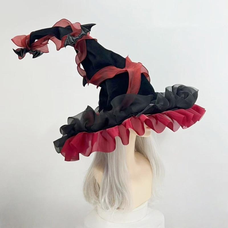 Регулируемая шляпа ведьмы, легкая, удобная ткань, эластичная лента для вечеринок на Хэллоуин, косплей-мероприятий и тематических собраний