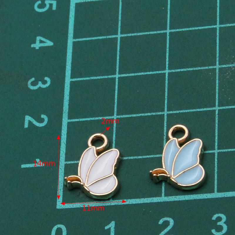 DIY ювелирные изделия из сплава, 4 цвета: KC Золотой эмалированный кулон-шарм в виде бабочки
