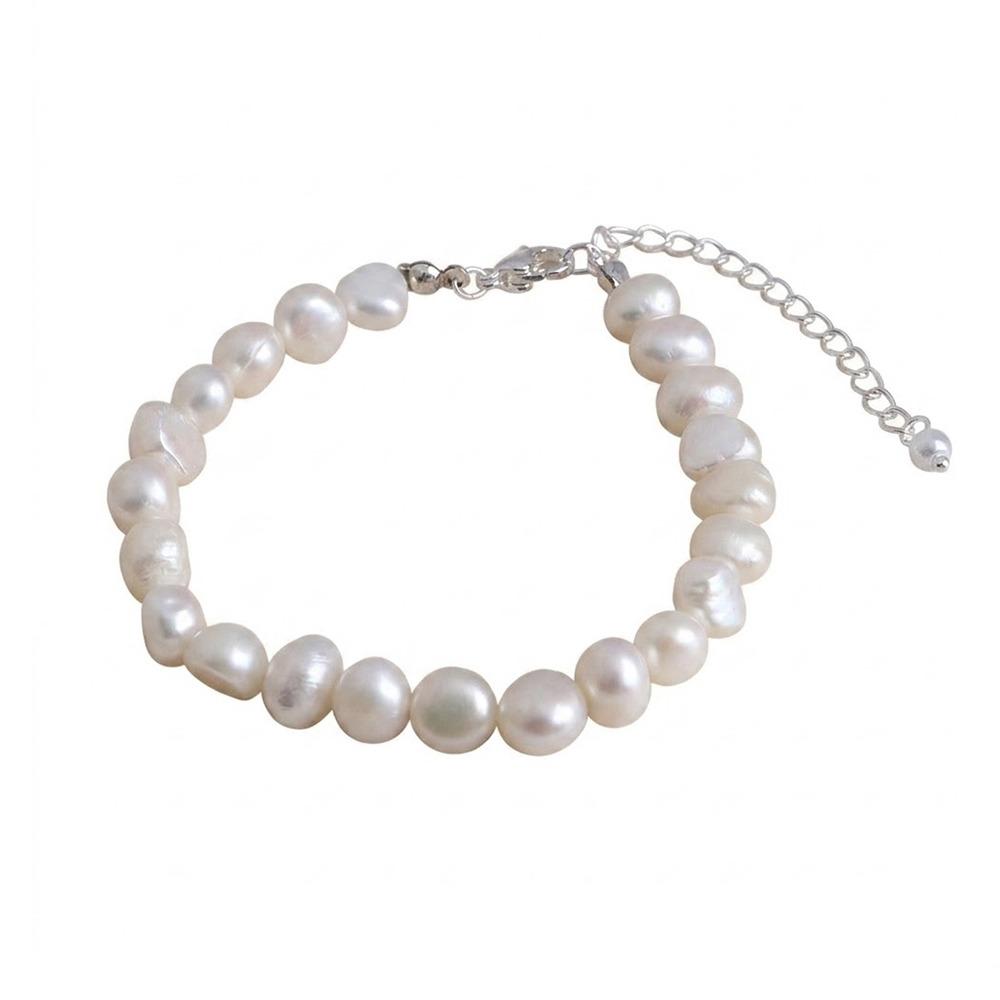 Small Rice Pearls Rice Pearl Strand Bracelets Adjustable Chain Beaded Strand Bracelets Women
