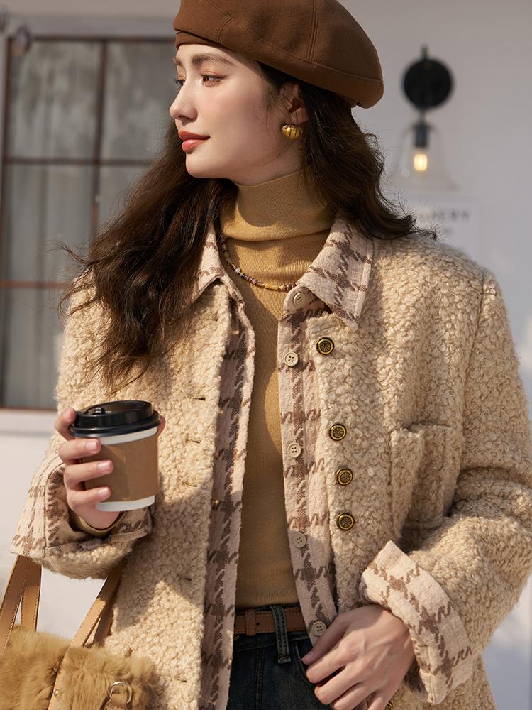 Mishow Женское пальто 2024, новое теплое свободное стильное шерстяное однобортное пальто во французском стиле с длинными рукавами, топы MXC52W0176