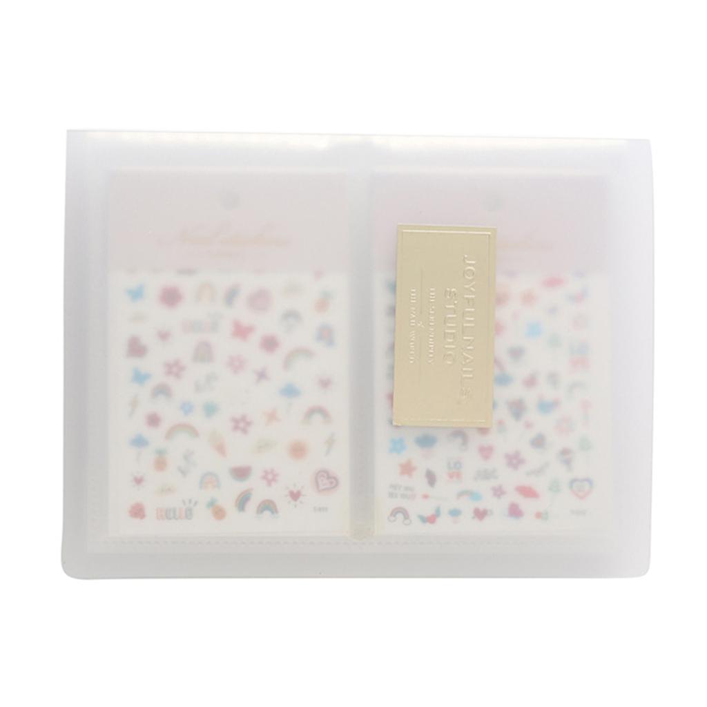 Nail Art Sticker Organizer Album Nail 80 Slots Water Decals Empty Storage Holder Plastic Storage BookFor Manicure Decals