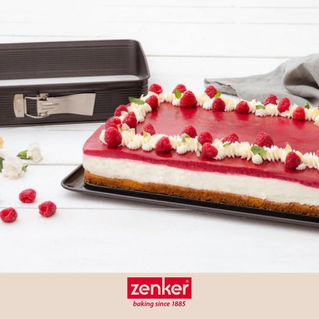 Rectangular Springform Pan In Enamelled Steel 42 X 29 Cm and Its Zenker Deluxe Spatula Ref. 7022