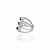 Multi-Gemstone Spiral Ring: 925 Sterling Silver, Amethyst Garnet Peridot Citrine