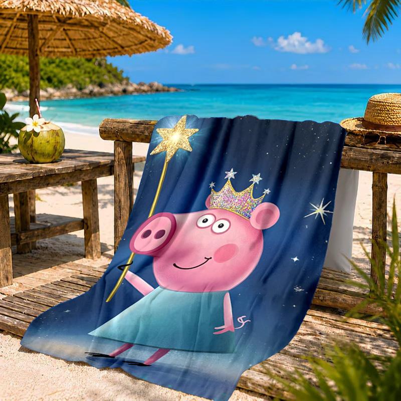 Dance Party With Peppa Beach Towel, Quick-drying, Easy to Care for, Suitable for Both Fitness and Beach Vacations,Sports Essential