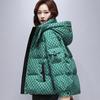 Women Winter Short Fluffy Warm Jacket Hooded Plaid Plus Size Jacket Casual Outdoor Jacket