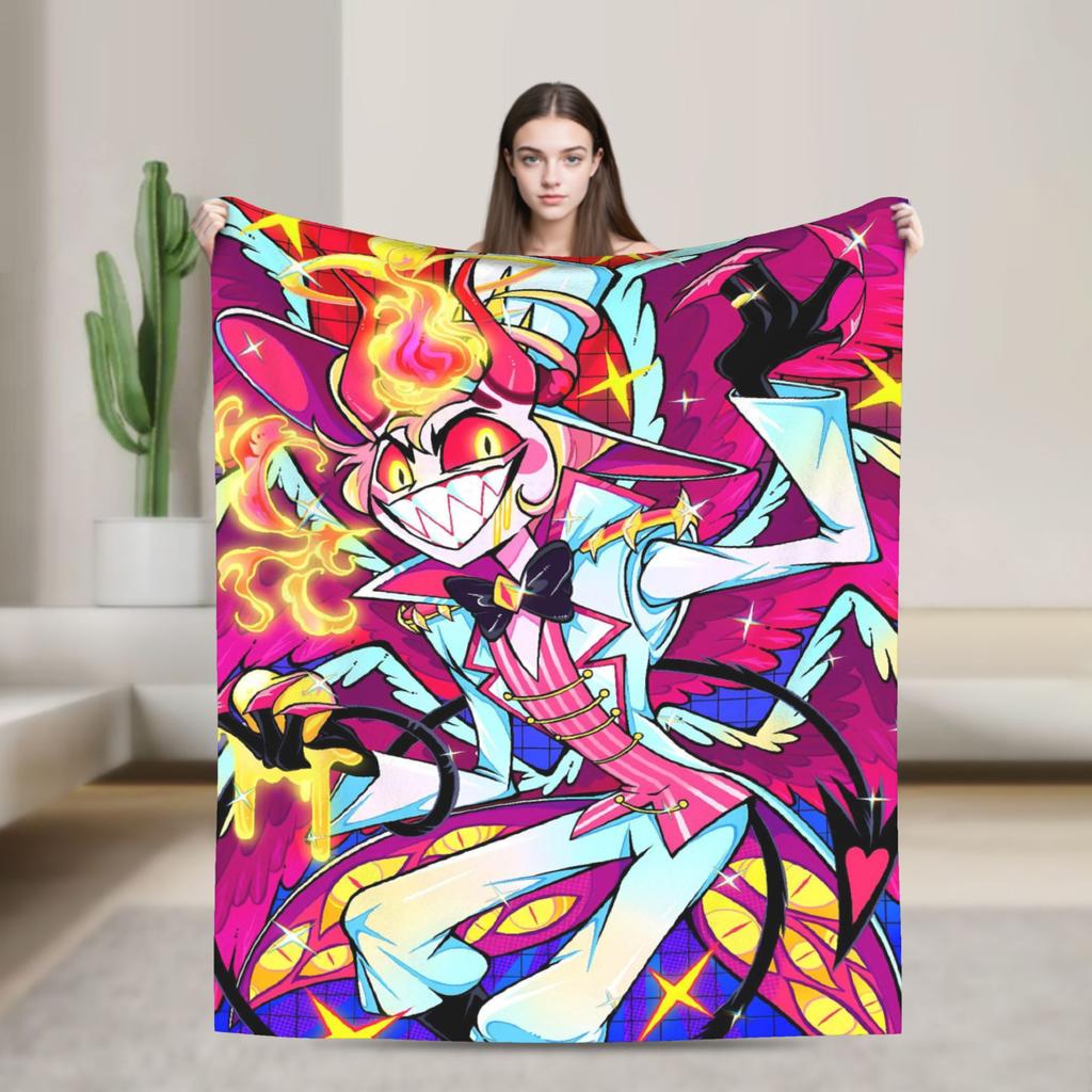 Vox Alastor Hazbin Hotels Blanket Super Soft Graphic Plush Throw Blanket For Girls Boys Living Room Flannel Bedspread Bed Cover
