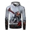 Горячая Распродажа Mazinger Z Аниме Мужская толстовка с капюшоном 3D-принт Робот Манга Пуловер Толстовки Harajuku Большие Графические Детские Мальчики Толстовки Топы
