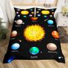 Пододеяльник Planet Kids с изображением планет, ракет, дирижаблей, космоса, галактики, комплект постельного белья, пододеяльник со звездами и точками, мультяшный пододеяльник