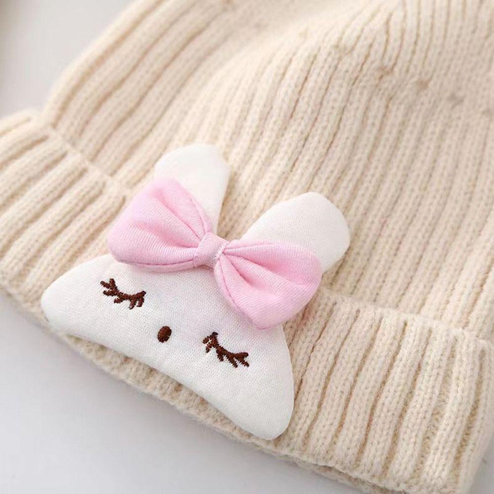 Rabbit Baby Beanie Cap Knitted Girls Knitted Hat Warm Winter Toddler Hat Baby