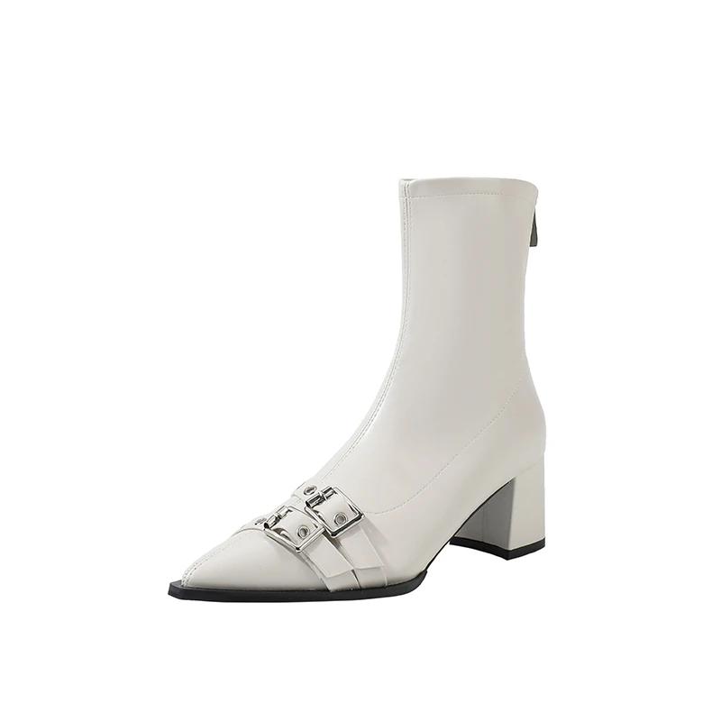 Ботильоны на высоком каблуке женские ботинки челси сексуальные с острым носком дизайнерские туфли новый бренд зима 2024 обувь платье гладиатор женские туфли