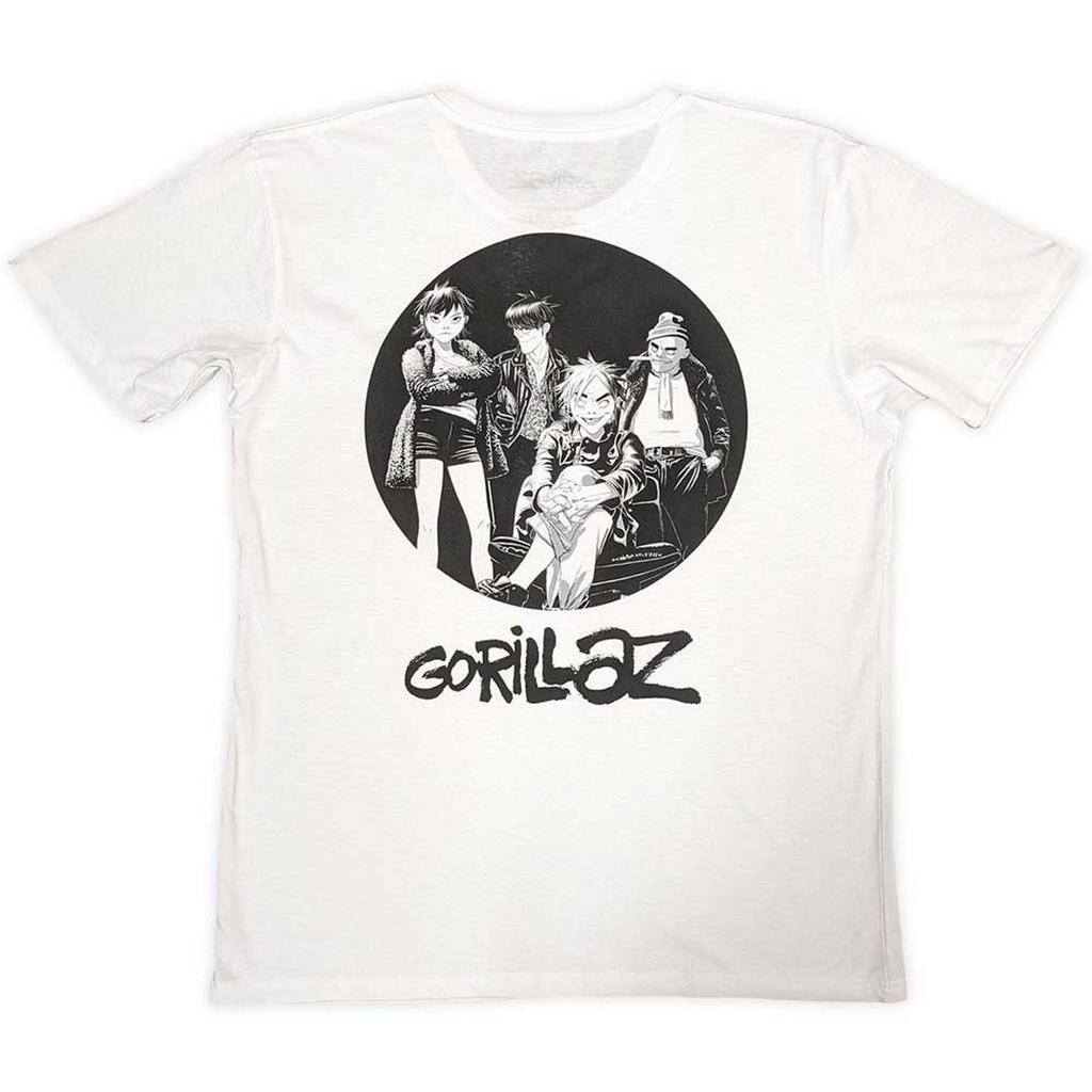 Gorillaz Unisex Adult Song Machine Brush Back Print Logo T-Shirt