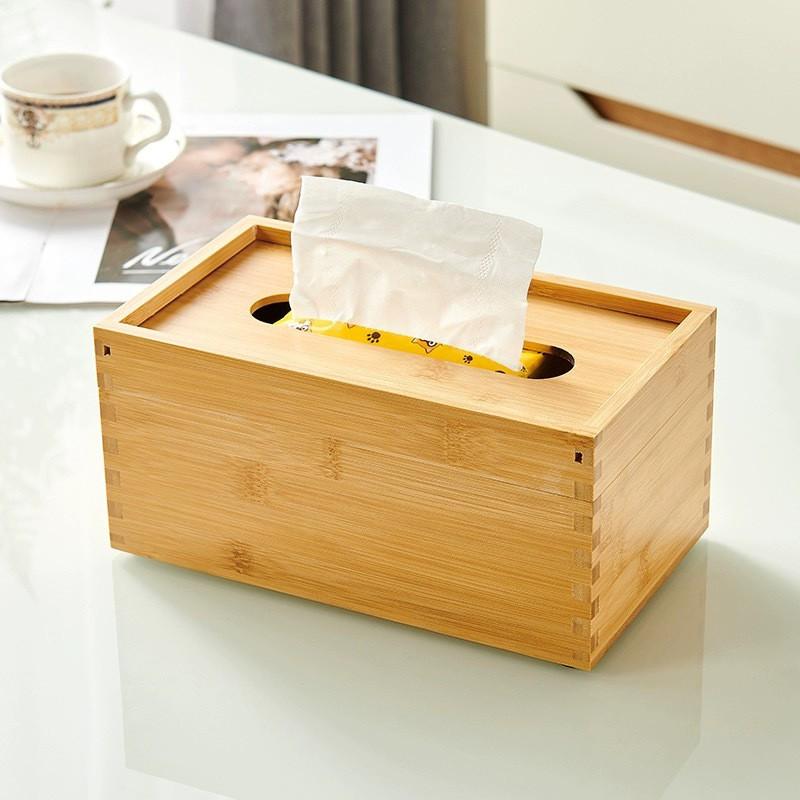 Wooden Tissue Box With Lid Living Room Home Decor Modern Minimalist Napkin Holder Storage Organizer