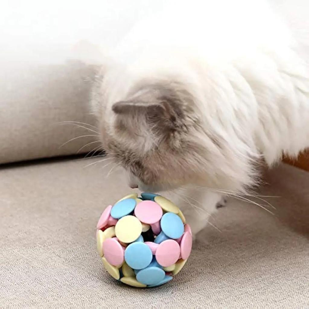 Interactive Cat Toys Ball with Bell Durable Dog Chew Toy for Small Medium Large Dogs Teeth Cleaning Rubber Balls Pet Supplies