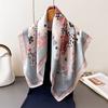 Natural Style Printing Simulation Silk Scarf Square Scarf High-End Shawl Versatile Neck Small Square Scarf Headscarf Scarf Women