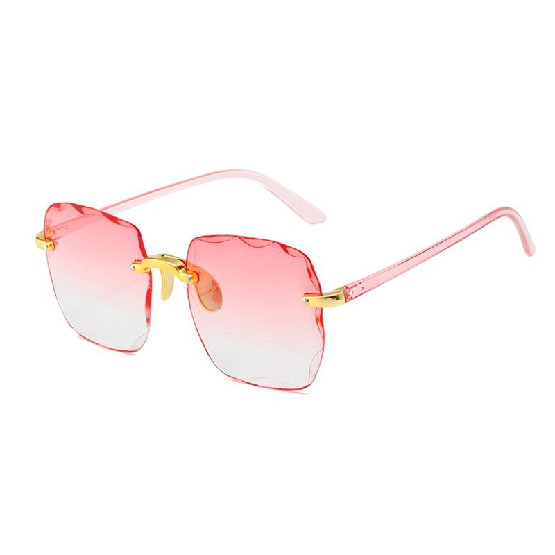 New Rimless Women'S Sunglasses Fashion Gradient Lenses Sun Glasses Lady Vintage Alloy Legs Classic Designer Shades Uv400